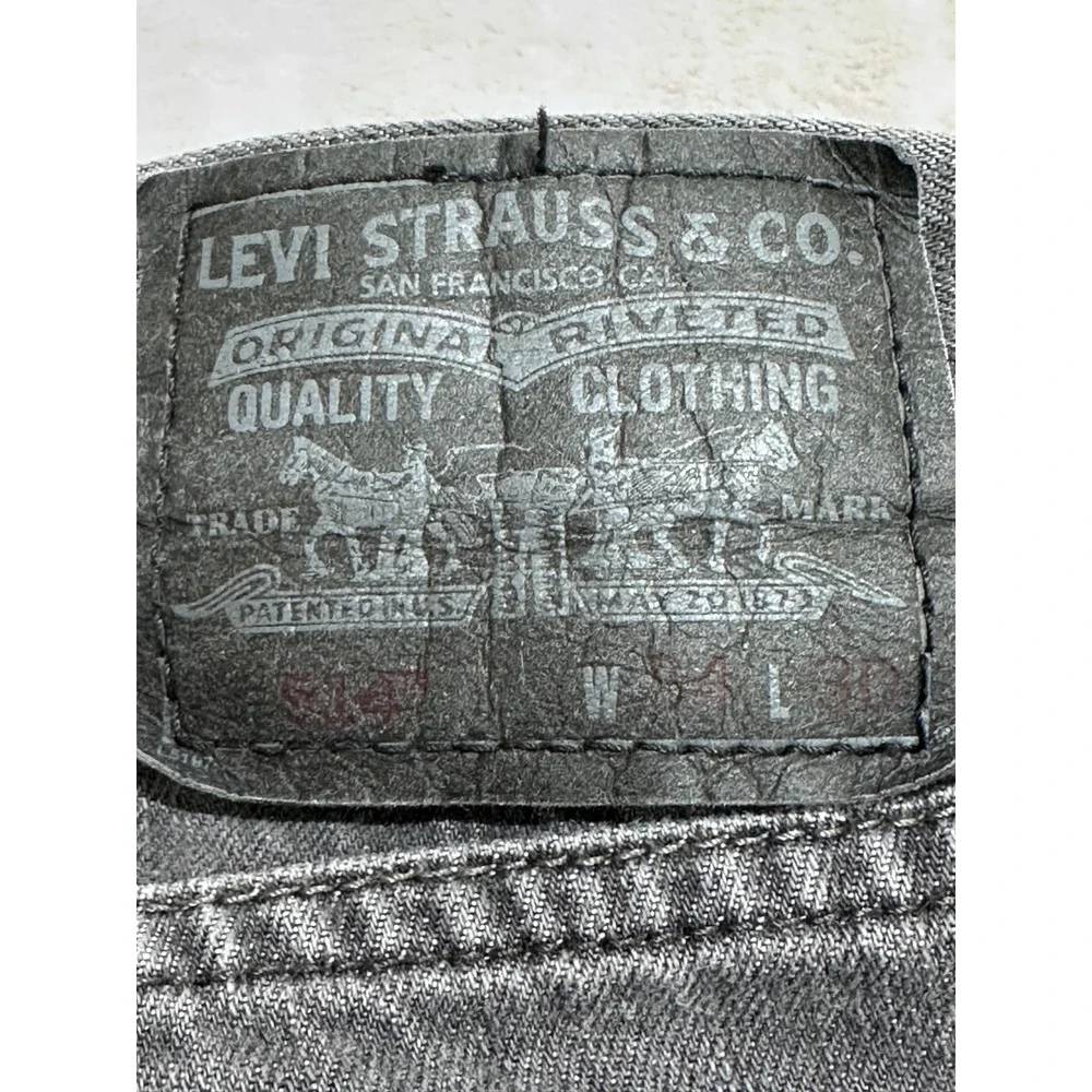 Levis 514 Jeans Mens 34x30 Gray Regular Fit Straight Utility Pockets Gorpcore